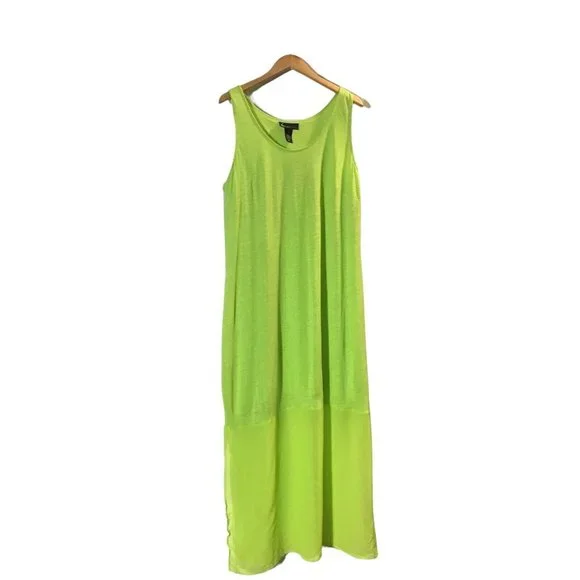 Lane Bryant | Dresses | Lane Bryant Women Lime Green Sleeveless Linen Blend  Stretch Maxi Dress Size416 | Poshmark